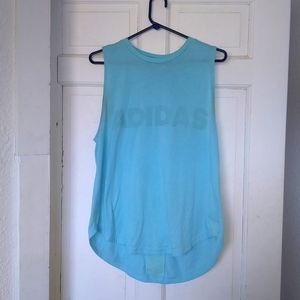 Adidas Blue Sleveless High Low Blouse